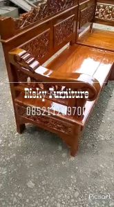 Kursi Tamu 1 Set Model Bagong Krawangan Bahan Kayu Jati