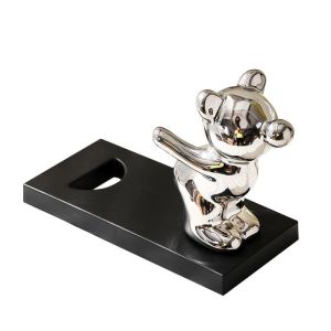 Rak Botol Anggur | Wine Holder | Rak Anggur Beruang Kekerasan Emas | Wine Rack Ornaments Home Accessories Living Room Wine