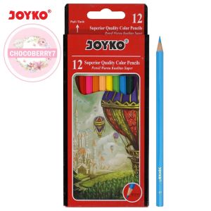 Joyko Pensil Warna isi 12 24 36 48 Superior Quality Color Pencils Hexagonal Grip Woodless color pencils