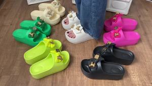 [Free Shipping] EVA Slippers For Women New Style Butterfly Bear Design Thick-Soled Flat Casual Beach Sandals Suitable For Outdoor Wear Thai Style In Stock