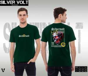 Kaos distro pria lengan pendek silvervolt baju pria wanita dewasa terlaris hijau