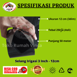 Selang Induk Infus drip irigasi tebal 250 mikron diameter 3 inch untuk Tambak dan pertanian