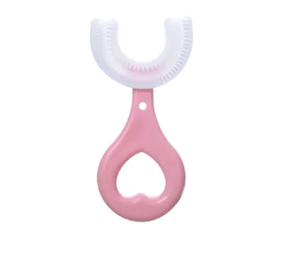 Clara.Baby And Kid U Shaped Toothbrush Food Grade Soft Silicone Brush Head 360° Oral Teeth Cleaning Design For Toddlers And Children U Shaped Toothbrush For Kids 1 to 8 Yrs Old Toothbrush For Kids Round Toothbrush For KidsBaby Totthbrush