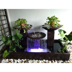 S2 Round Feng Shui 6x3 Water Pond Fountain Kolam Air Sandstone Garden Water Feature Balinese 风水流水喷泉瀑布池 Fish Waterfall E