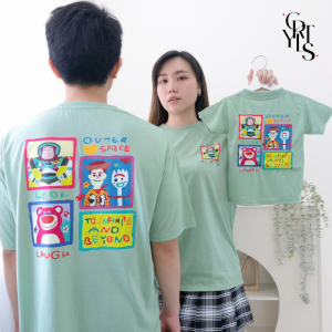 Carotyles Baju Atasan Kaos Couple Keluarga Family Wanita Anak Perempuan Laki Laki Pasangan Oversize Jumbo Lengan Pendek Panjang Korean Style Terbaru Toy DB