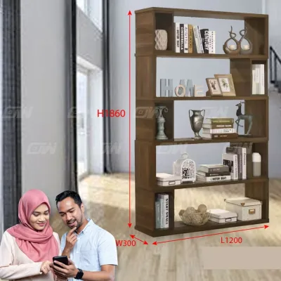 Wood Design Divider / Hall Cabinet / Display Cabinet / Book Cabinet / File Cabinet ( L1200 X W300 X H1810 MM ) by IFURNITURE