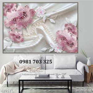 Tranh gạch 3D hoa trang trí