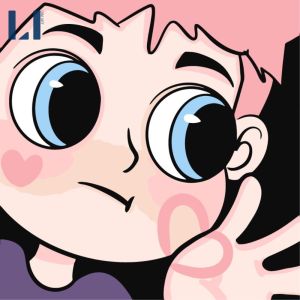 Tranh số hóa Tình yêu cặp đôi hoạt hình dễ thương size 20x20 - Tranh tô màu theo số size nhỏ