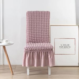 【High quality + 24h fast delivery】New Modern Elegant High Quality Fabric Stretch Seersucker Dining Chair Cover Seat