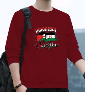 Promo Sweater Keren Crewneck Trendy Sweatshirt Kasual Kaos Elegan Sweter Indonesia Palestine Gaza