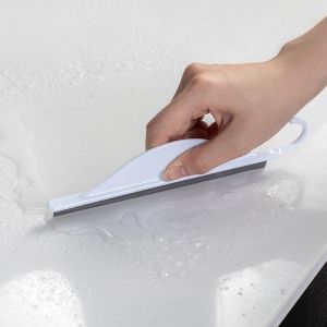 Mini Plastic Glass Mirror Scraper Holder Window Shower Cleaning Wiper Tool Bathroom Blade