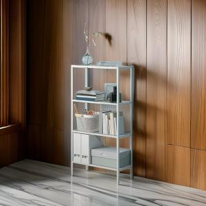 IKEA BAGGEBO ชั้นวางของ โลหะ ขาว 60x25x116 ซม