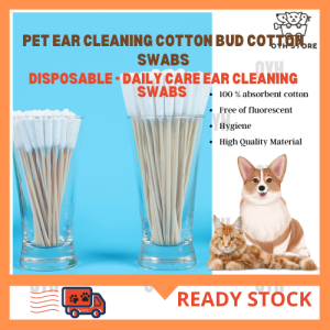 Local Delivery-Cat Dog Disposable Pet cleaning cotton buds swabs long pole single-ended Nose Ear Cleaning 狗猫次性宠物清洁棉签长杆单头棉花棒 狗