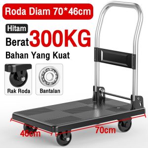 Troli Baja Kuat Tebal Tali Besi Ringan Lipat Troli Kecil Portable Hand Truck Lipat Troli GRATIS Bungee