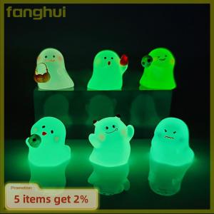 fanghui Mini Luminous Halloween Ghost Ornament Cartoon Doll Micro Landscape Dollhouse Model Car Interior Home Desktop Decoration