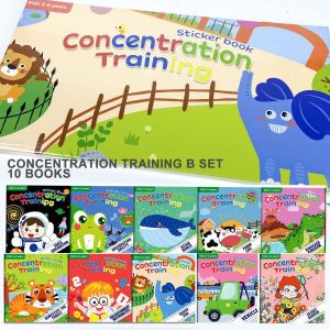 【20 Books】Concentration training sticker books Preschool Learning Activity book. Early Development.