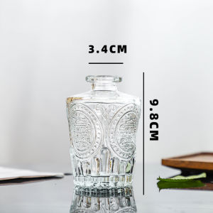 Relief Roman Ins Transparent Patterned Glass Mini Flower Vase Pot Home Decoration