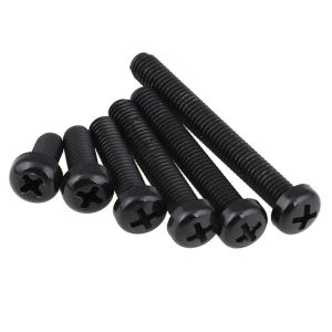 Black Nylon Metric Thread Cross Round Screw Nylon Plastic Bolt M2 M2.5 M3 M4 M5 M6 M8 10/50pcs