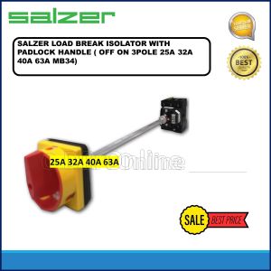 SALZER LOAD BREAK ISOLATOR WITH PADLOCK HANDLE 25A W/O BOX (LB26331309MB34)