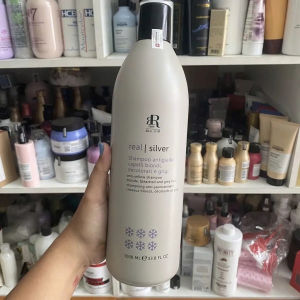 Dầu Gội Tím Khử Vàng RR LINE Real Star Silver 1000ml – Bù Ánh Sắc Tím Khử Ánh Vàng Trên Tóc.