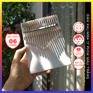 Đàn kalimba 17 phím màu trắng QUYNHLEMO nguyên khối cao cấp âm hay không tịt tặng đủ phụ kiện.