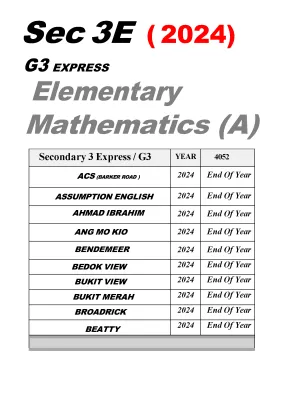 2023 Secondary 3 Express/G3 Exam Paper