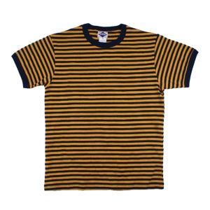 Ok8105 Men T-Shirt Summer Personality Fashion Youth Slim Fit Round Neck Color Matching Pinstripe Short Sleeve Thick Pullover Tee2026