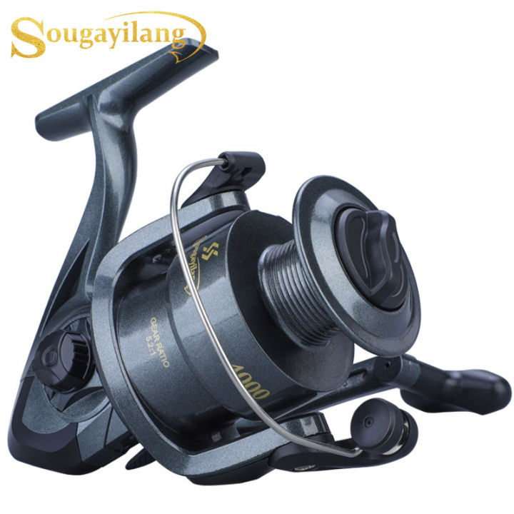 Sougayilang 1000-4000 5.2:1 Gear Ratio Alloy Spinning Fishing Reel Portable Spinning  Reel Travel Fishing Reels Freshwater Fishing