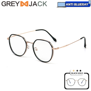 Grey Jack Kacamata Antiradiasi Blueray/Antiradiasi Komputer/Gadget Style Oval Metal Fashion Pria dan Wanita Terbaru 1008