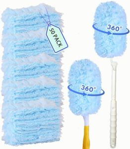 50 Count Duster Refills 360 Heavy Duty Duster Refills Compatible with Swiffer Multisurface Heavy Duty Duster Replacements with 1 Short Handle and 1 Extenda Handle