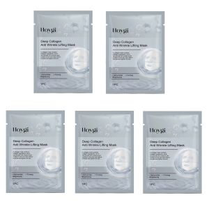【5 ชิ้น】คอลลาเจนมาส์ก ซ่อมแซมมาสก์ให้ความชุ่มชื้น ต่อต้านริ้วรอย ริ้วรอยจางลง ผิว ใบหน้า Collagen Real Deep Mask
