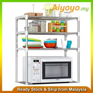 3 Tiers Layer Kitchen Rack Shelf Storage Organizer Shelves Microwave Oven Holder Basket Utensils Laundry Bathroom Bedroom Home Cooker Seasoning