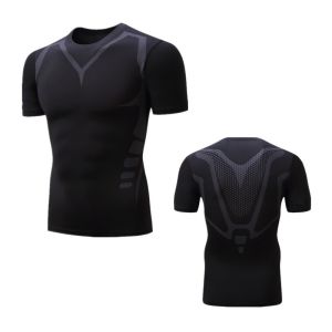 Men Compression Fitness Short Sleeve Shirt Tights Basketball Gym Body building T-Shirt