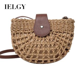 IELGY Thiết Kế Niche Phong Cách Phương Tây Túi Đeo Chéo Thường Ngày Dễ Phối Cho Nữ Túi Rơm