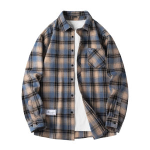 Free Ship Men Shirts Male Fashion Plaid Shirts Long Sleeves Korean Japan Style Slim Fit Shirts Plus Size 4XL 5XL Boy Clothes Man