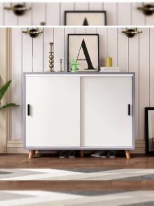 Shoe cabinet sliding door household entrance small apartment large capacity storage cabinet balcony storage cabinet