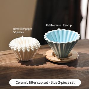 BINCOO Ceramic Coffee Filter Cup Dripper Set Hand-brewed Coffee Pot Filter American Extraction Set