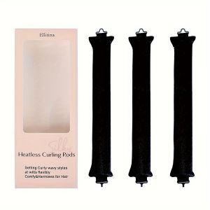 3-Pack Silkiness Curling Rods Set No Heat Hair Curls Overnight Styling for All Hair Types Portable & Easy-to-Use Gift Box Packaging Ideal for WomenS Hair Care & Gifting