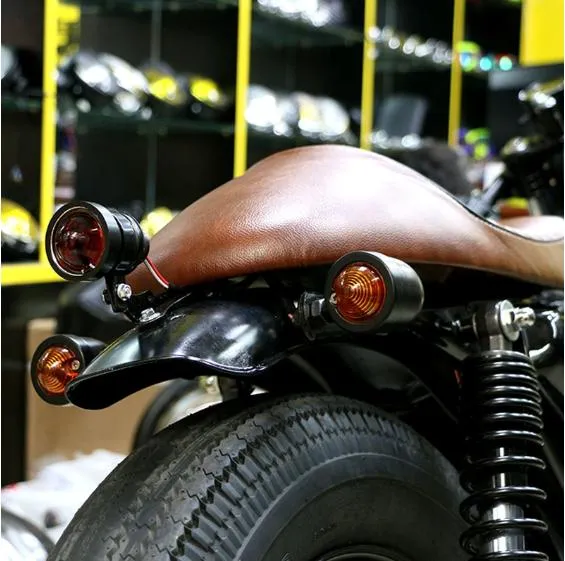 2X Motorcycle Grill Bullet Turn Signals For Harley Cafe Racer Bobber