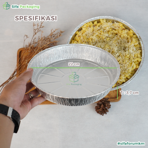 Alumunium Foil Tray Cup RX 1200 + Tutup Pie Macaroni Schotel Lasagna Spaghetti Brulee Klappertart isi 50 pcs