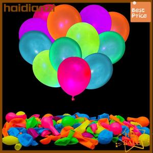haidianzi 10pcs Neon Glow bóng bay tái sử dụng phát sáng trong bóng tối bóng 10 inch hạnh phúc tiệc sinh nhật đám cưới DIY huỳnh quang bóng vòm