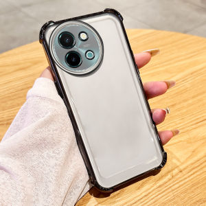 VRQR New Phone Case for Vivo Y38 Y58 Y28 Y200i T3X 5G Simple Solid Color Anti Drop Strap with Four Corners To Prevent Falls