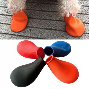 Aixuexi 4ชิ้นรองเท้าสัตว์เลี้ยงลื่นอุปกรณ์สัตว์เลี้ยงกันน้ำสุนัขไม่ลื่นรองเท้าฝนสำหรับกลางแจ้ง รองเท้าหมา รองเท้าสุนัข