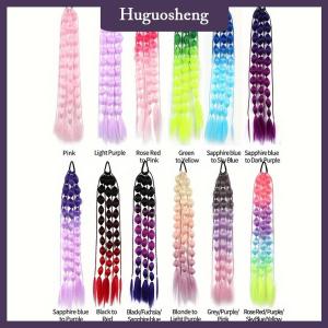 [huguosheng] 1pcs tổng hợp tóc giả đèn lồng bong bóng đuôi ngựa nhiều màu giả Braid HOT GIRL đường phố hình ảnh mô hình đèn lồng dài braid