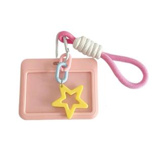 Lovely Cover Credit Case Protective Sleeve Photocard Holders Star Bus Protector Anti-lost Keychain