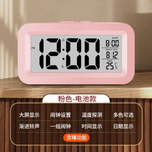 Smart Jam Meja LCD Digital Table Clock Alarm Weker Hari Tanggal Bulan Temperatur Waker LED