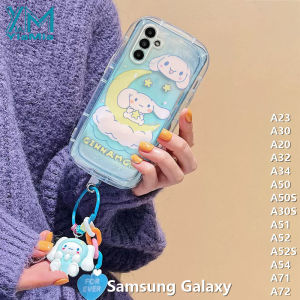 YiaMia New Hello Kitty Kuromi Pendant Phone Case For Samsung Galaxy A23 A30 A20 A32 A34 A50 A50S A30S A51 A52 A52S A54 A71 A72 Cartoon Pattern Soap Phone Case Soft Silicone TPU Shockproof Back Cover