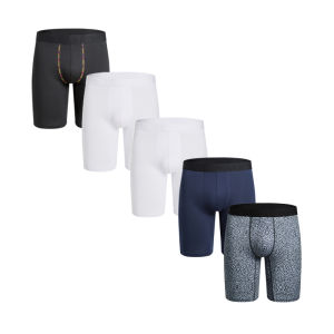 5pcs Long Mens Panties Underwear For Man Boxers Shorts New Sport Mens Underpants Highly Elastic Male Breathable Shorts2026
