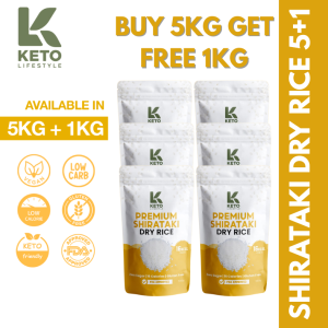 Shirataki Dry Rice 5kg plus FREE 1Kg (Low-Carb/Low-Calorie)