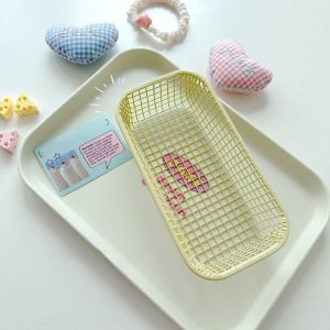 J9YXDU Multi-functional Storage Basket Hollow Out Large Capacity Storage Box Open-top Design Candy Color Stationery Holder Office
